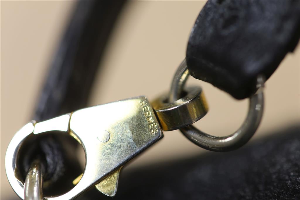 A Hermes Sac a depeches (Kelly) bag, ostrich skin, circa 1940s, (undated - prior to 1945)